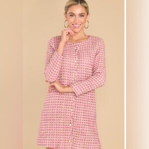 Pink Tweed Dress. NWOT